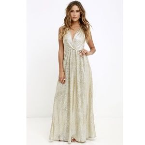 Lulus Gold Maxi Dress