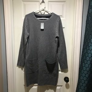 Pin striped sweater dress