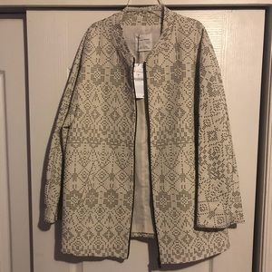 Knit light geometric jacket