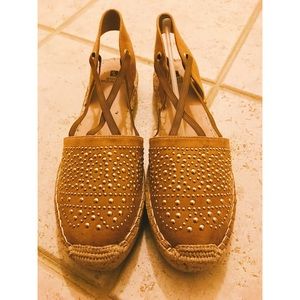Gold Studded Sandal Espadrilles Size 10