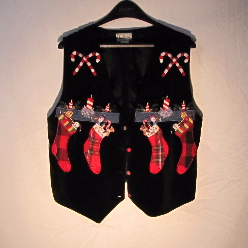 Large Black "Ugly" Christmas Vest