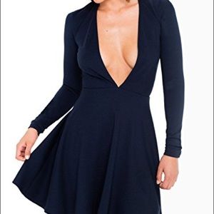 AMERICAN APPAREL DEEP V SKATER DRESS