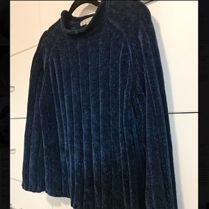 Vintage Blue Ribbed Chenille Sweater