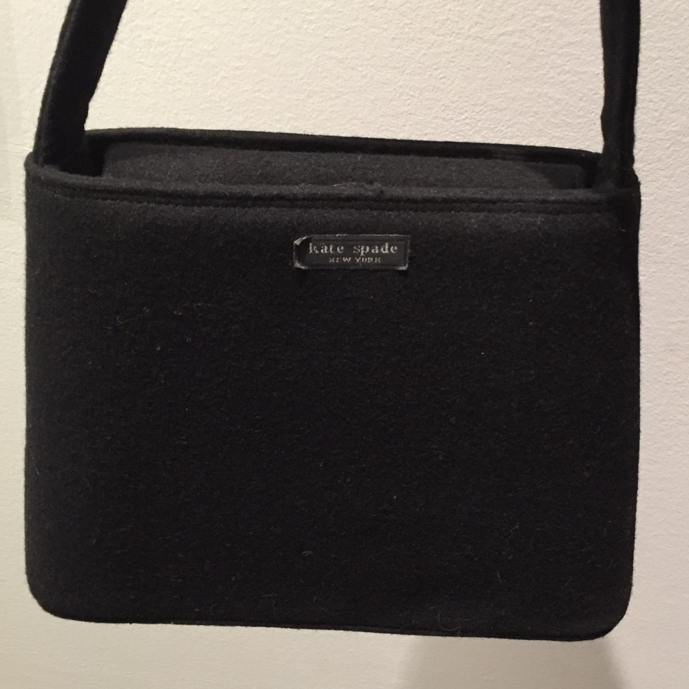Kate Spade black felt handbag