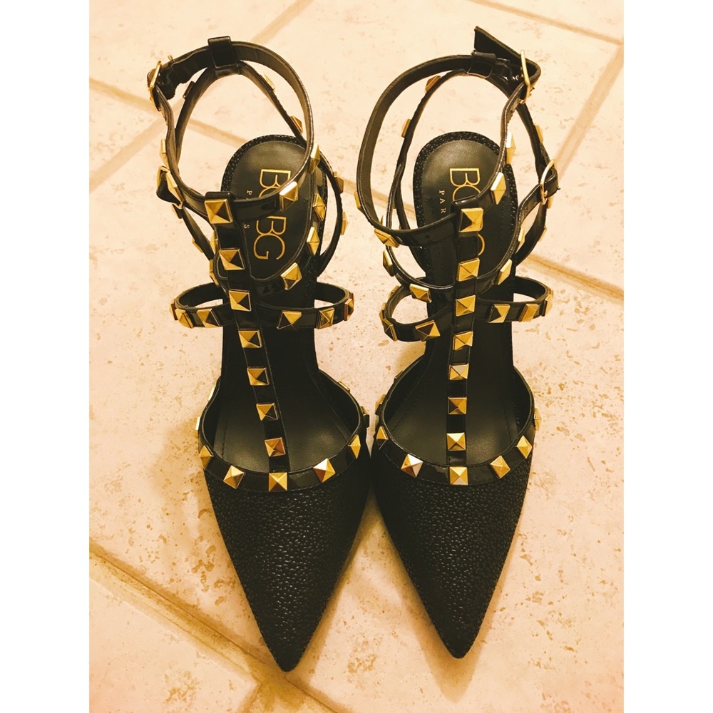 BCBG Paris Black Studded Stiletto Size 10