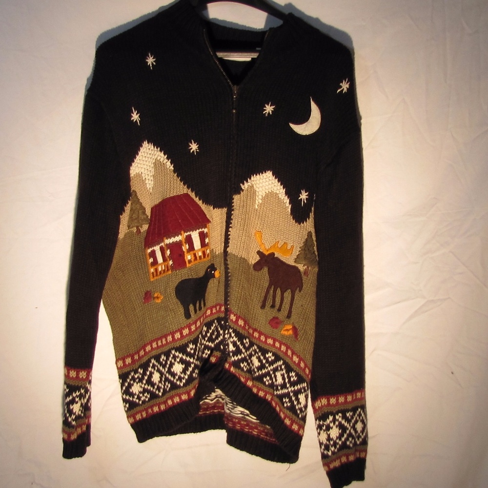 Large Black "Ugly" Christmas Sweater