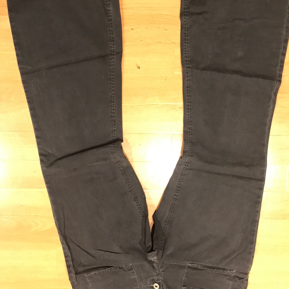 Kaki navy blue flat front pant