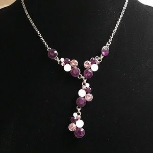 Purple and pink Y necklace Purple and pink Y necklace