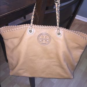 Tory Burch Marion east west tote camel brown
