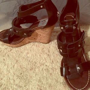 Size 6 black Dolce Vita cork wedges