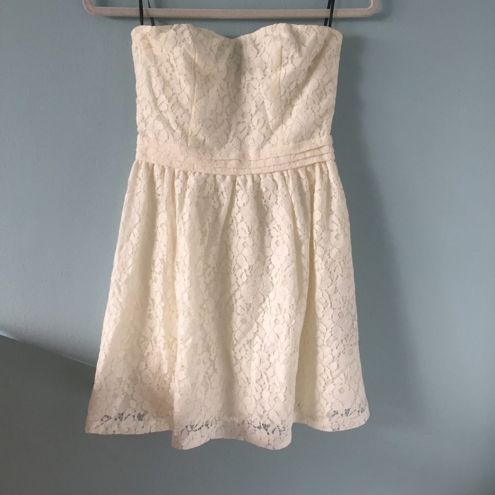 Strapless lace dress