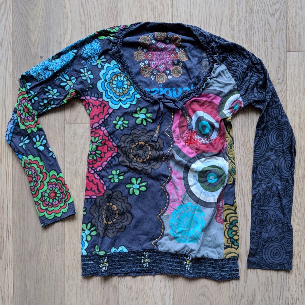 Desigual long sleeve shirt with elastic waist