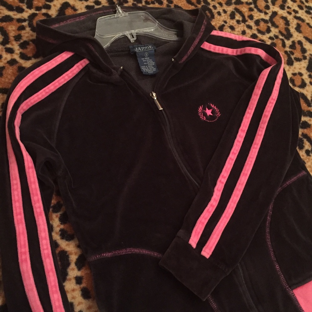 Black and Pink Velvet Hoodie