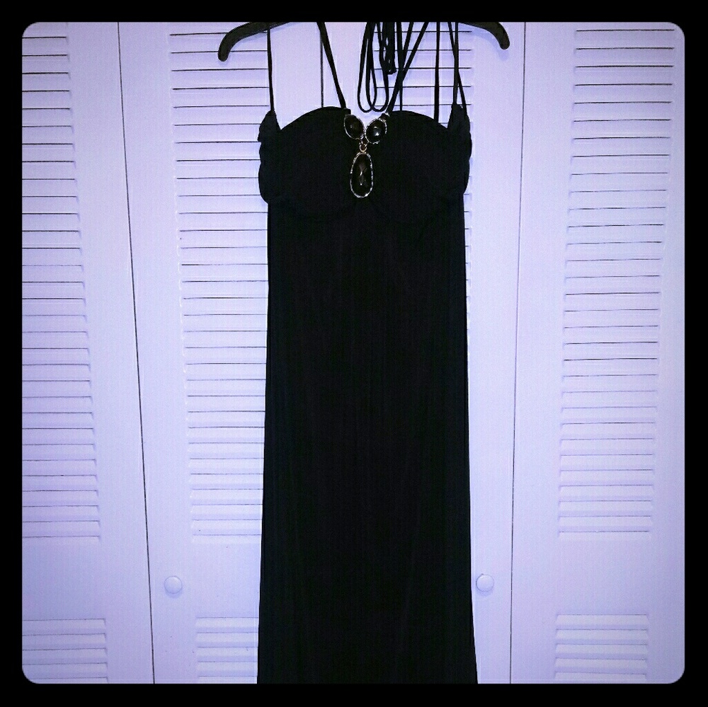 LAST CHANCE! Black bejeweled maxi dress