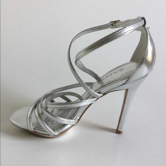 Sexy Strappy Silver Shoes with 5 inch Heels - Picture 2 of 7