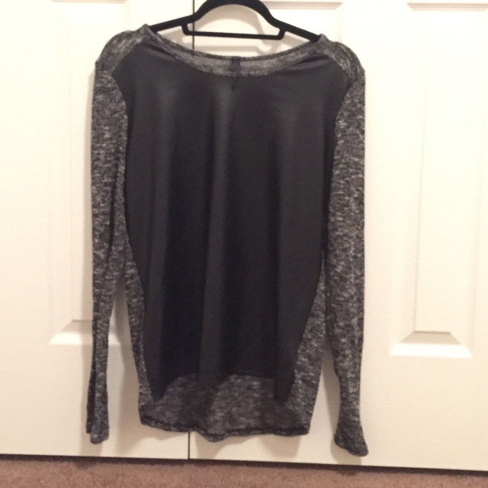 Guess faux black long sleeve shirt