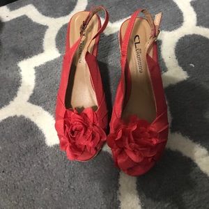 CL by laundry coral wedges