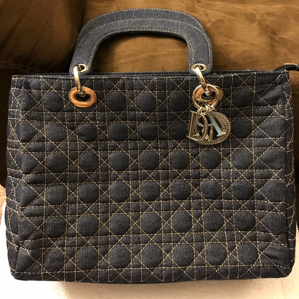 Christian Dior Small Quilted Denim Purse