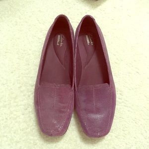 Clarks Purple Loafers Size 7 Wide