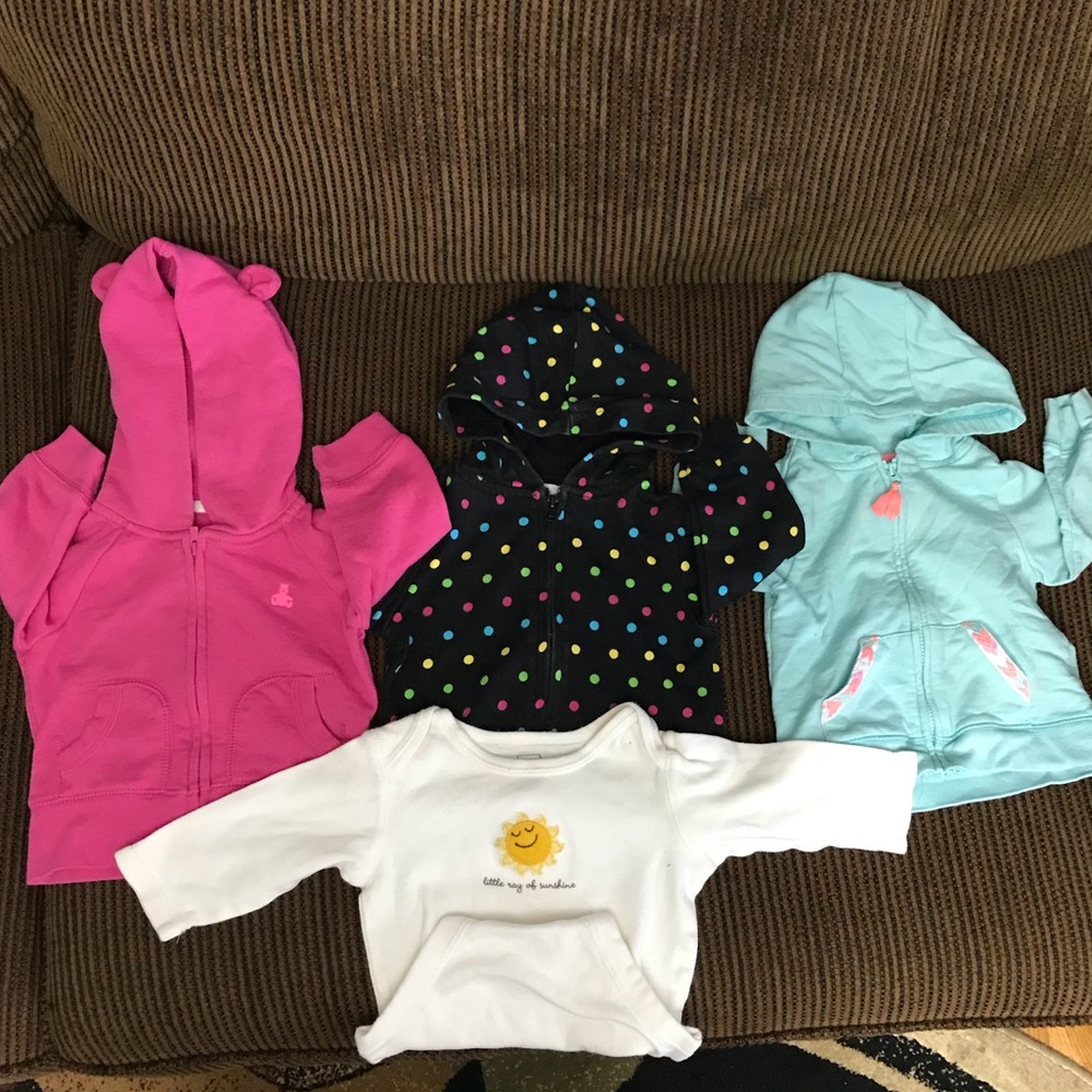 3-9 months girl’s hoodie bundle