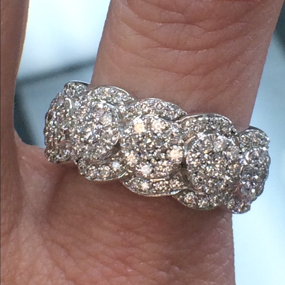 Jewelry - *SOLD* 1 Ct Diamond Flower Cluster Ring 10k Gold