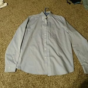 Eddie Bauer Wrinkle Resistant Blue Dress shirt L