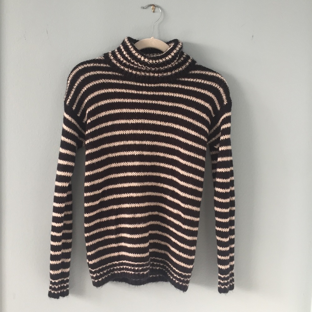 Striped turtleneck sweater