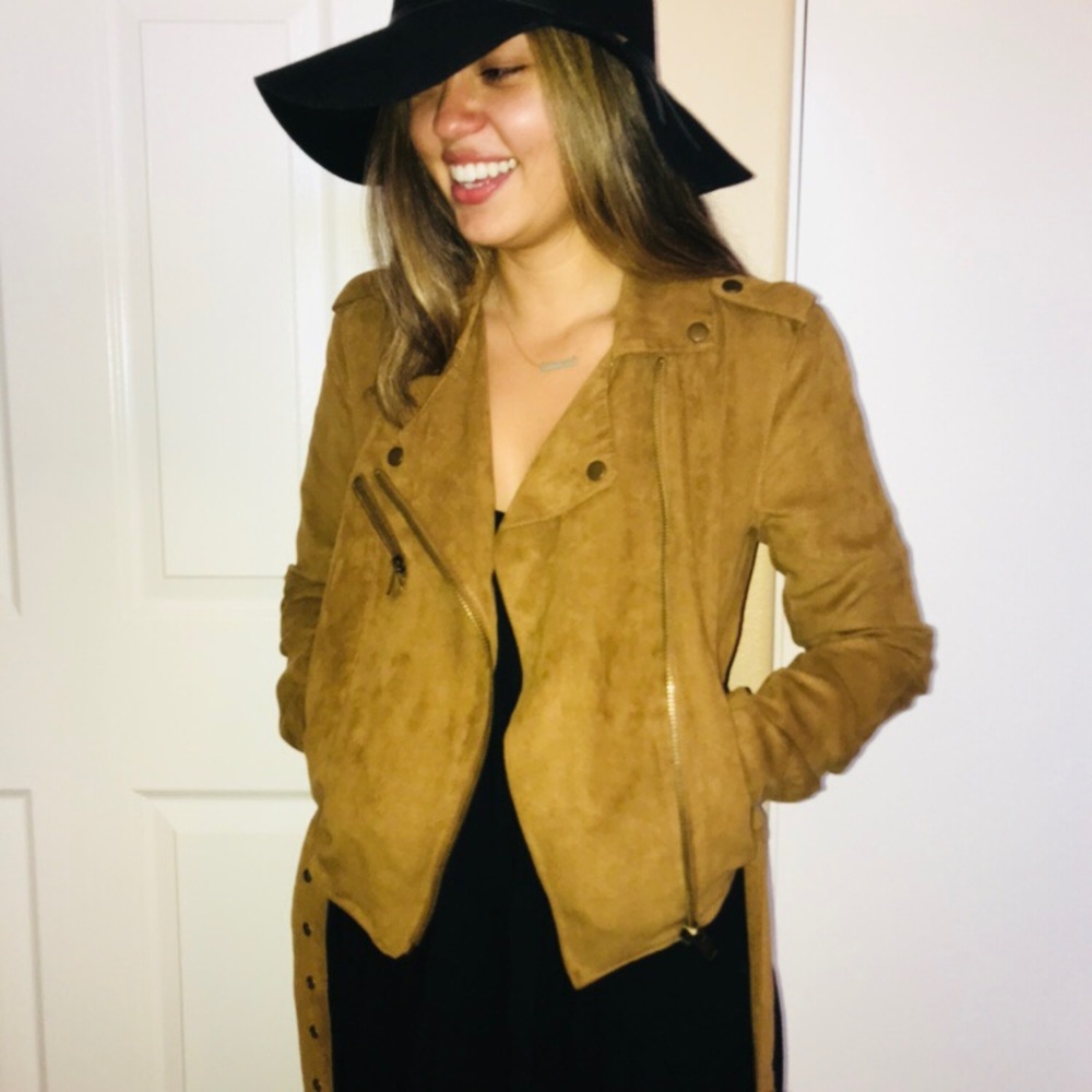 Suede beige Moto-jacket
