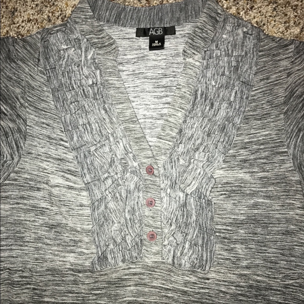Gray Ruffled Blouse - Picture 2 of 2