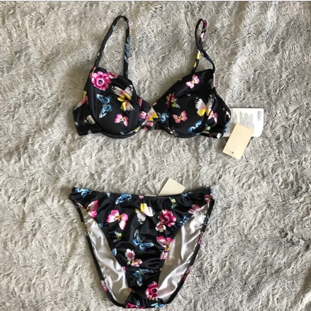 Beautiful Floral Vintage High Leg Cut Bikini