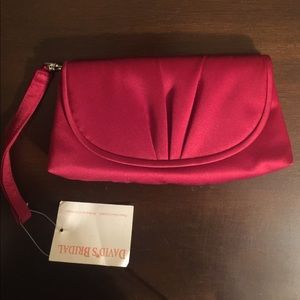 Red Satin Wristlet! Converts to Crossbody! New!