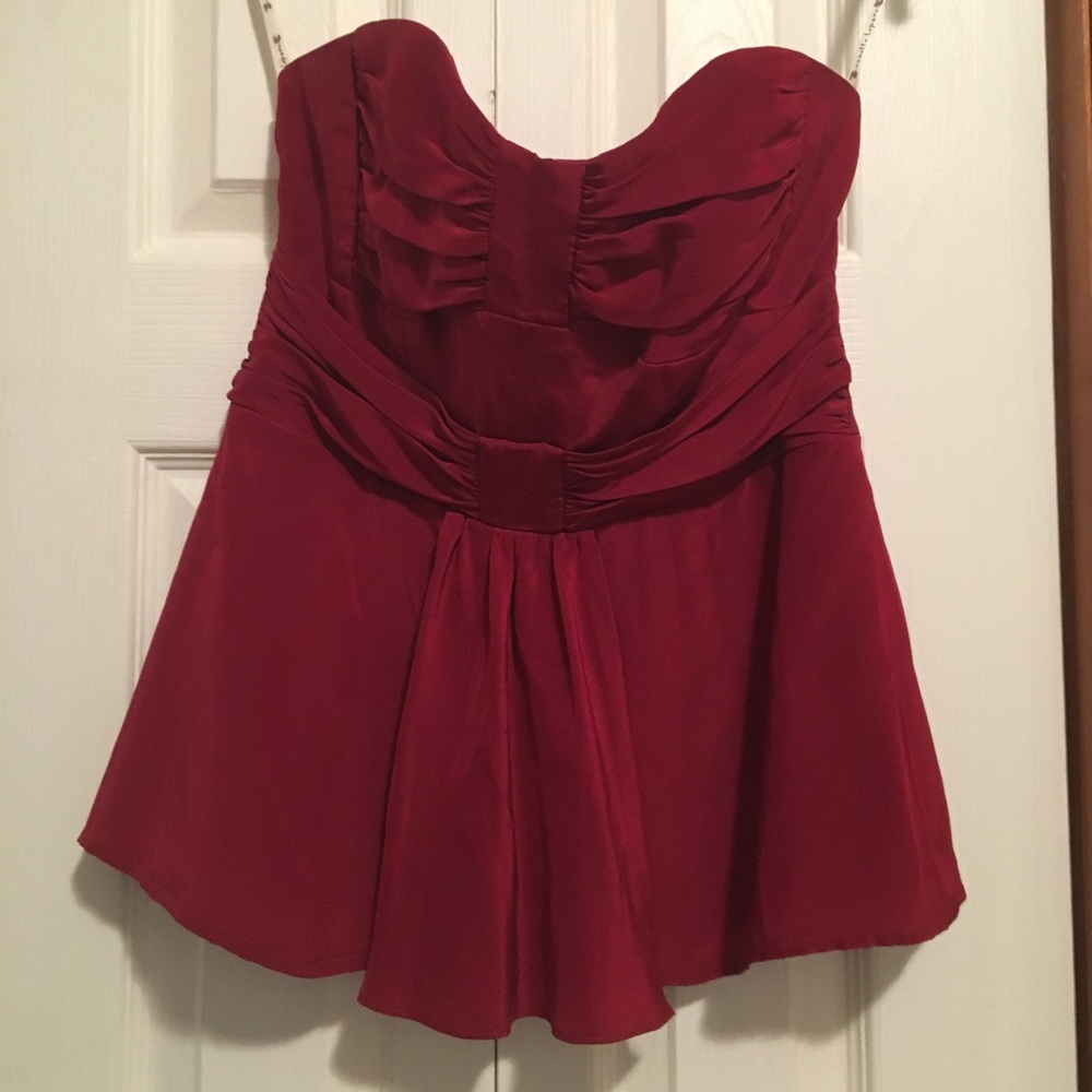 Nanette Lepore red strapless top. Size 6.
