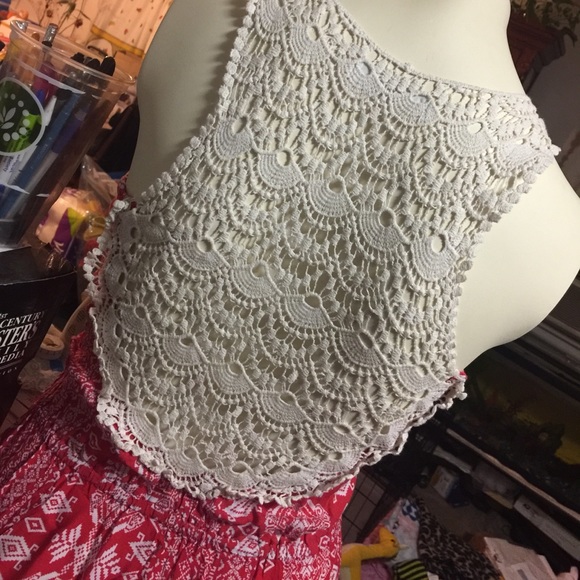 Red/White Maxi Dress - Picture 4 of 4