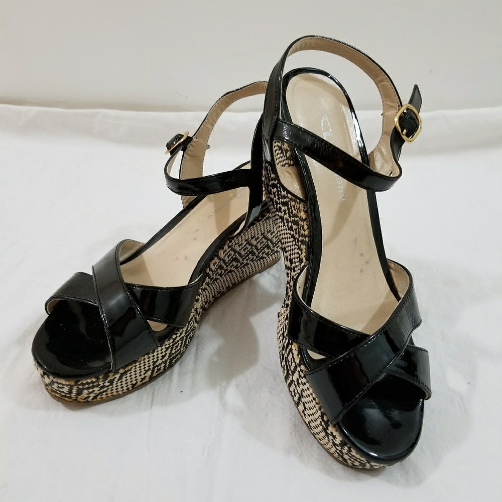 CL by Chinese Laundry Black Duet Wedge Heels