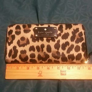 Kate spade leopard zip wallet