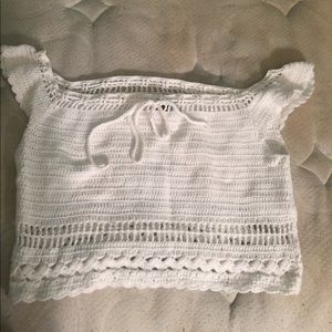 Lightly worn, white crop top