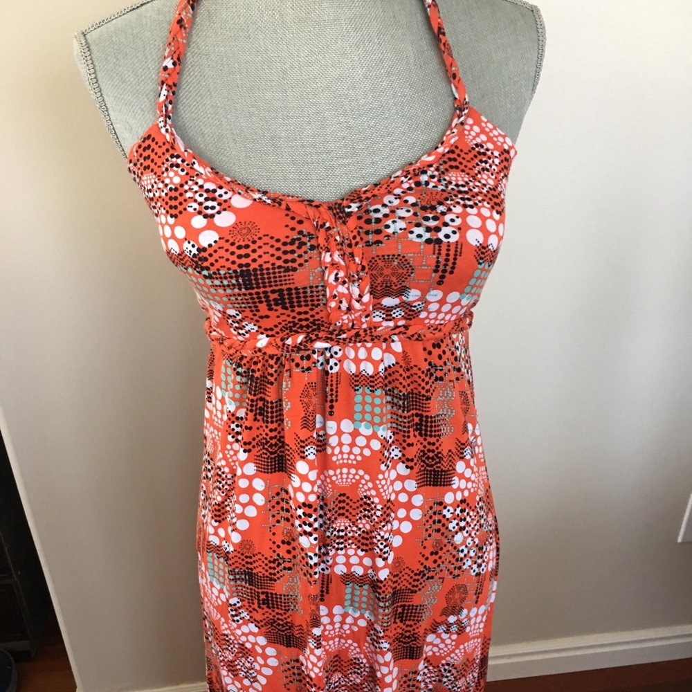 Maxi red patterned dress
