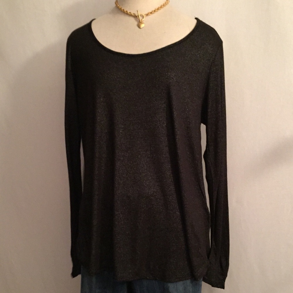 Forever21 Plus Size Sheer Sparkly Black Top