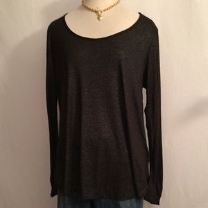 Forever21 Plus Size Sheer Sparkly Black Top