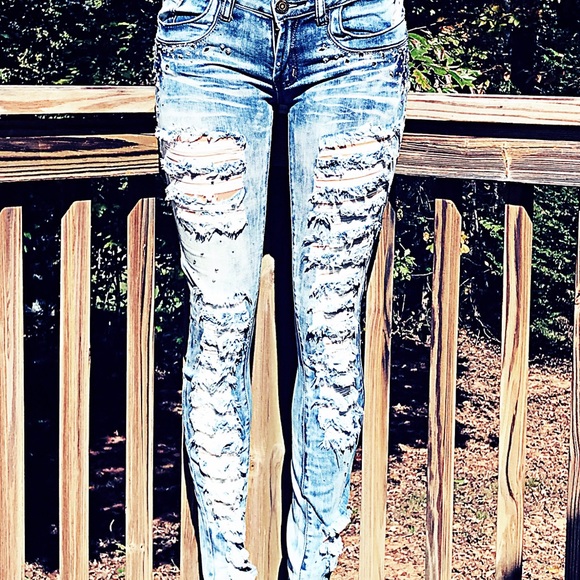 Styling Skinny Machine Distressed Jeans 27 NWT - Picture 4 of 5