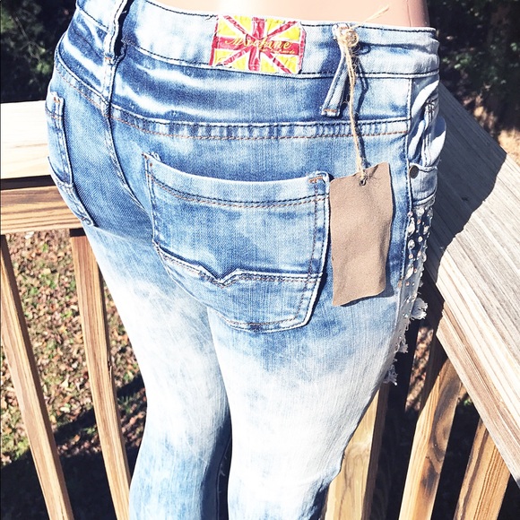 Styling Skinny Machine Distressed Jeans 27 NWT - Picture 5 of 5