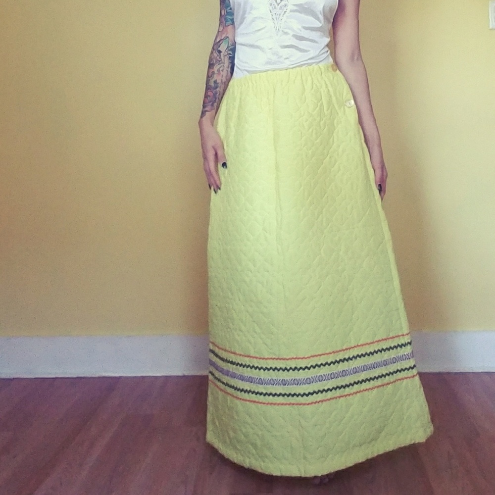 Vintage 60's Quilted Maxi Skirt