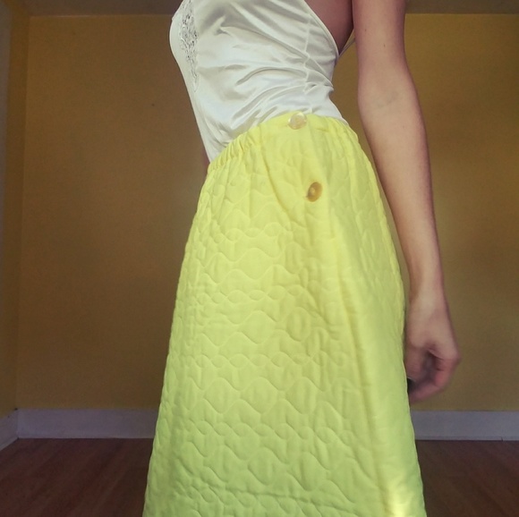 Vintage 60's Quilted Maxi Skirt - Picture 2 of 2