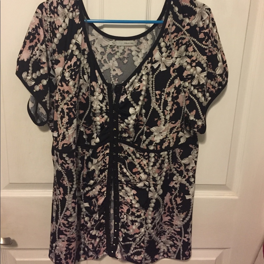 Pretty in black and pink blouse