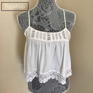 Topshop White Crochet Crop Top