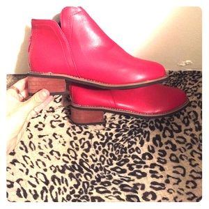 Red ankle booties