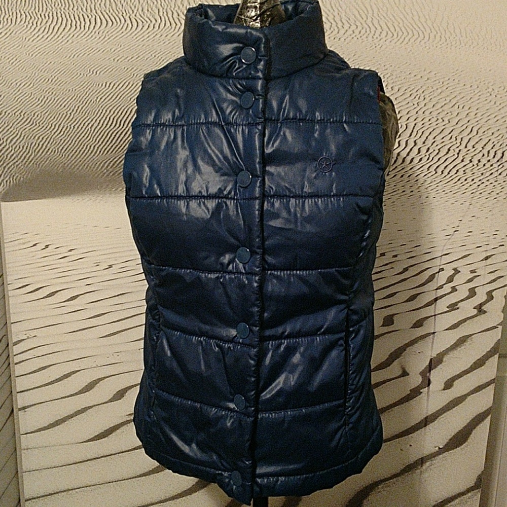 Converse Puffy Blue Satin Vest
