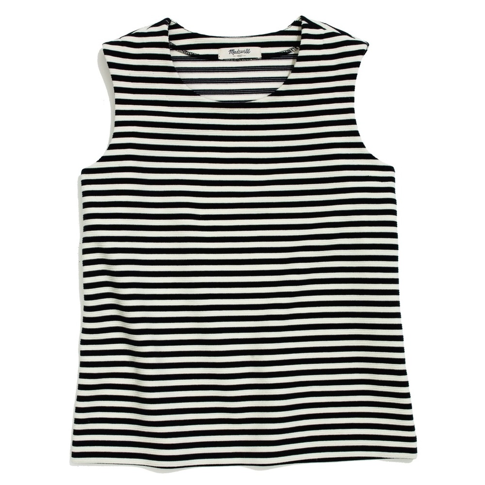 Madewell White Ridge Stripe Tank