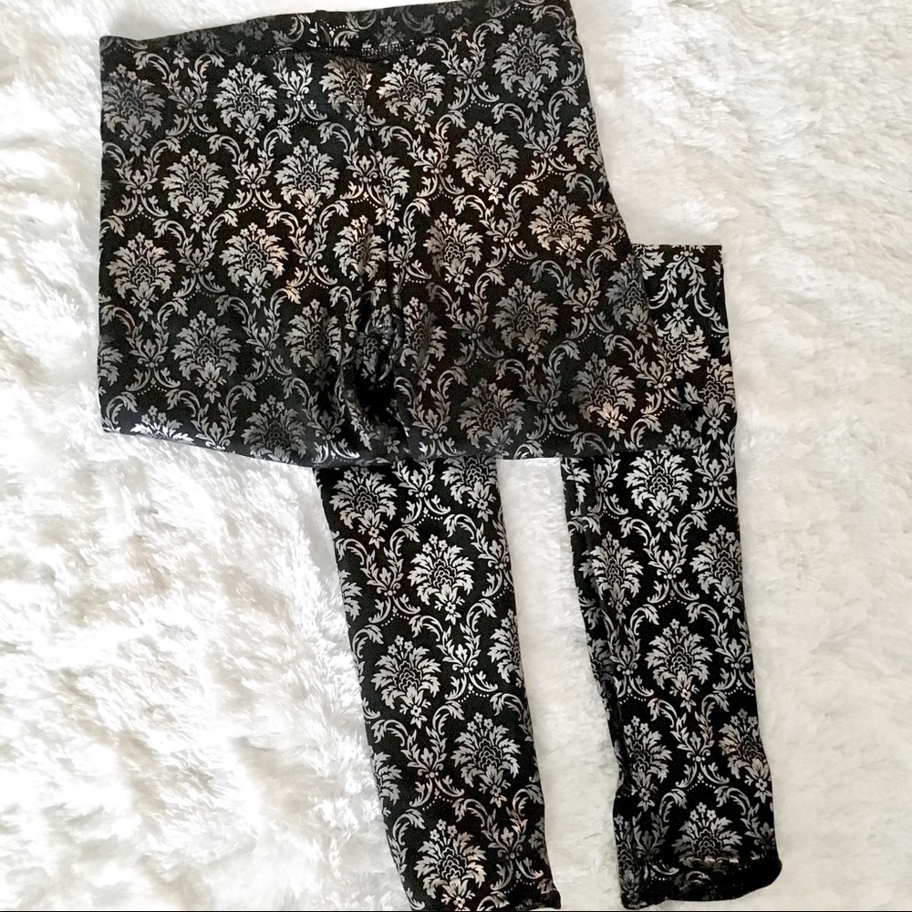 Blackmilk Black and Silver Wallpaper Leggings