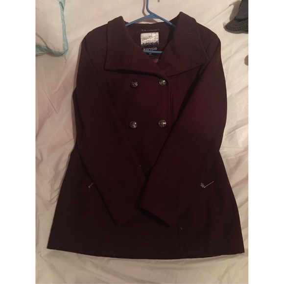 Maroon Kensie Wool coat - Picture 2 of 5